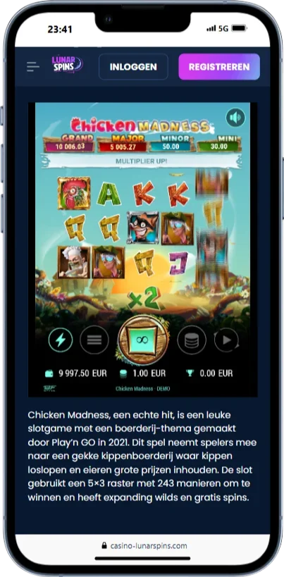 Spel op de Lunar Spins-app